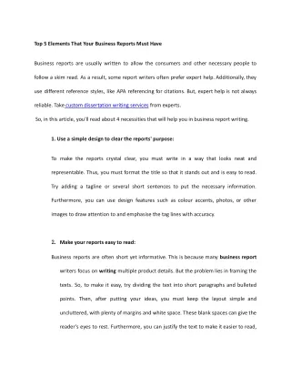 top 5 elements that your business reports must