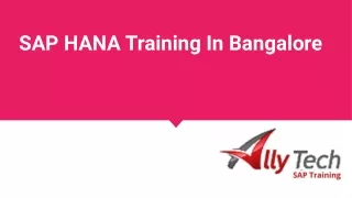 SAP HANA Training In Bangalore