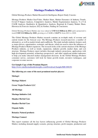 moringa products market