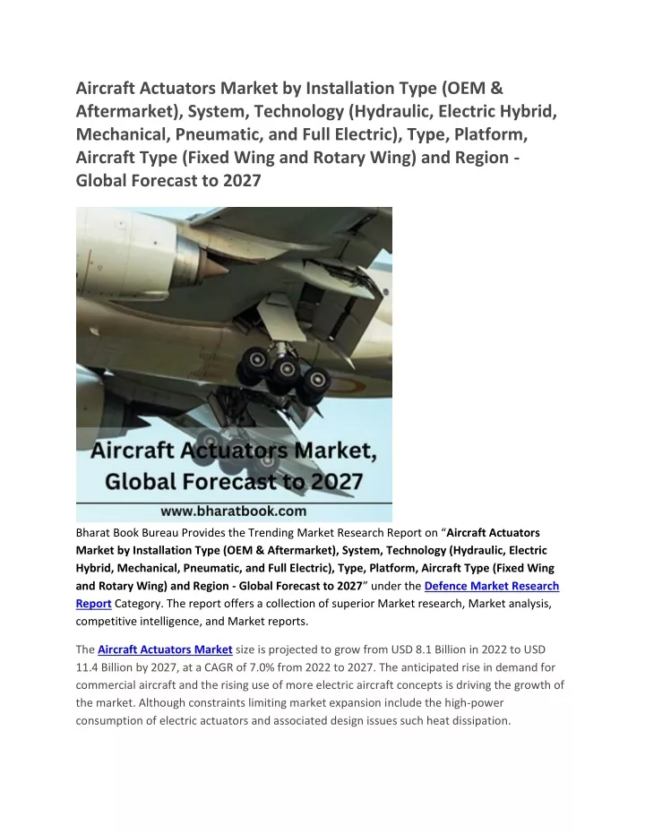aircraft actuators market by installation type