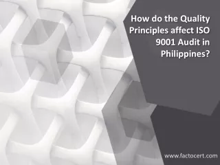 How do the Quality Principles affect ISO 9001 Audit in Philippines?