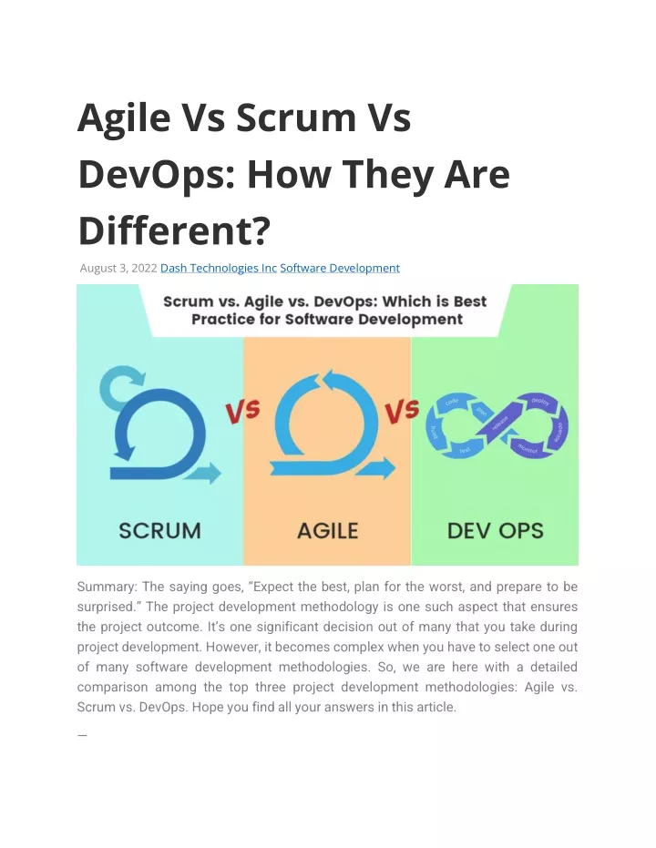agile vs scrum vs devops how they are different