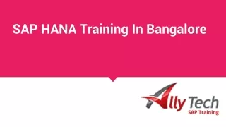 SAP HANA Training In Bangalore