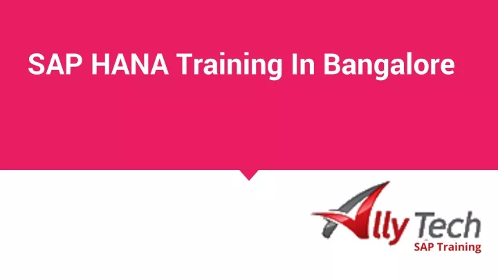 sap hana training in bangalore