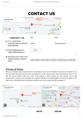 Contact DPS, Dwarka Expressway - Phone_ 08130314455, 08130514455
