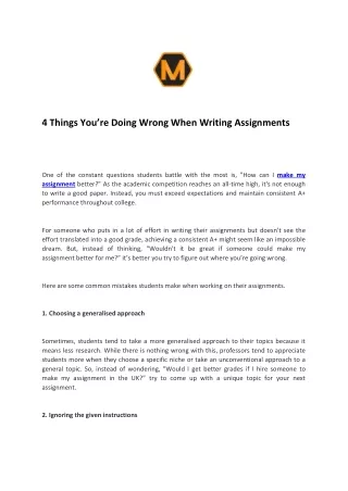 4 Things You’re Doing Wrong When Writing Assignments