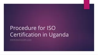 Procedure for ISO Certification in Uganda