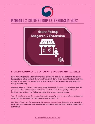 MAGENTO 2 STORE PICKUP EXTENSIONS IN 2022