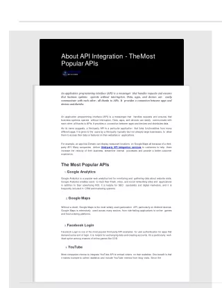 about api integration themost popularapis