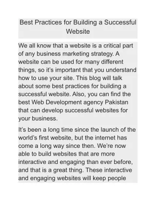best practices for building a successful website
