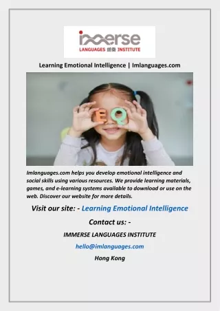 Learning Emotional Intelligence  Imlanguages com