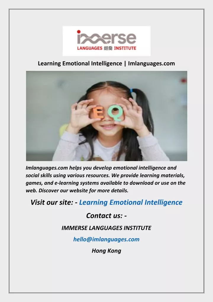 learning emotional intelligence imlanguages com