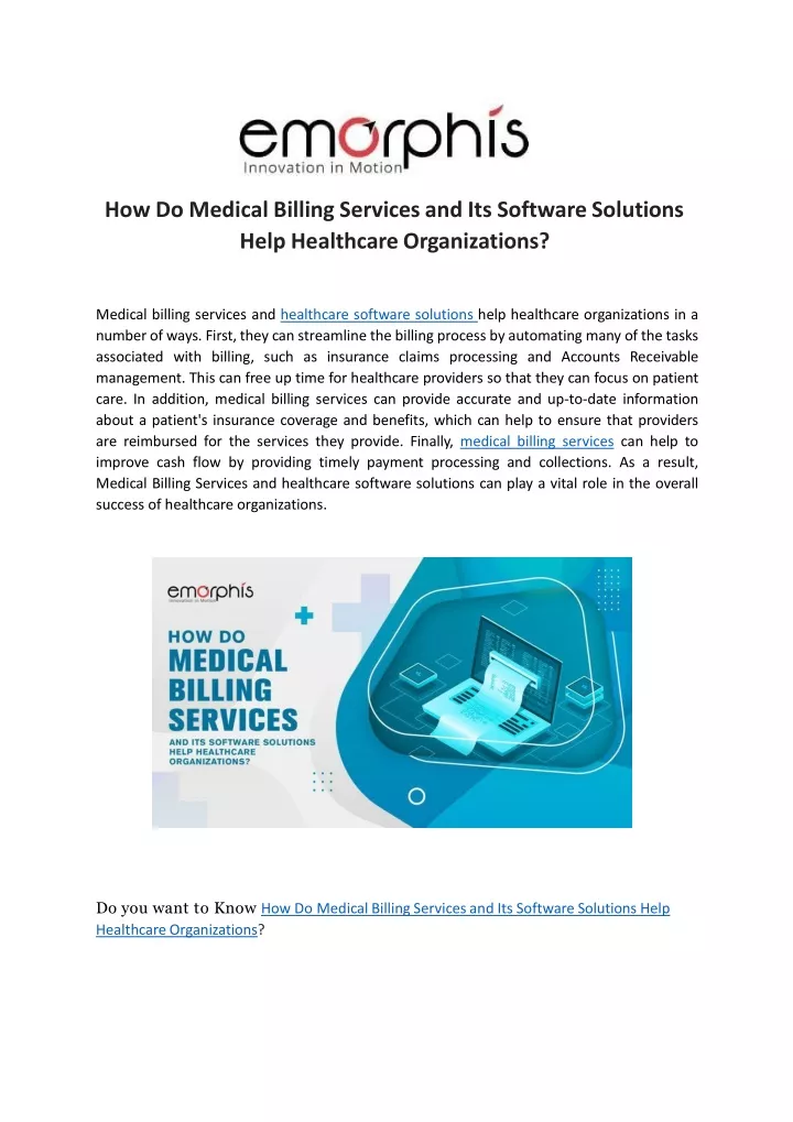 how do medical billing services and its software