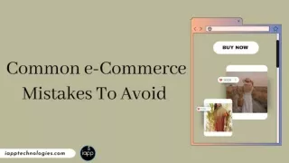 Common E-Commerce Mistakes To Avoid | Web Development Company