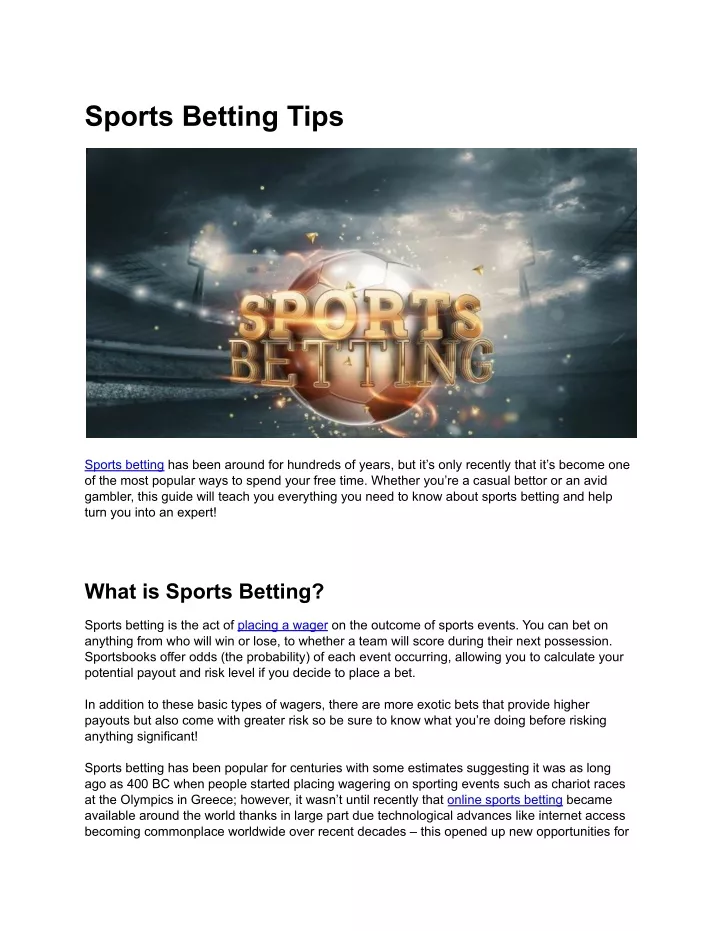 PPT - Sports Betting Tips PowerPoint Presentation, Free Download - ID ...