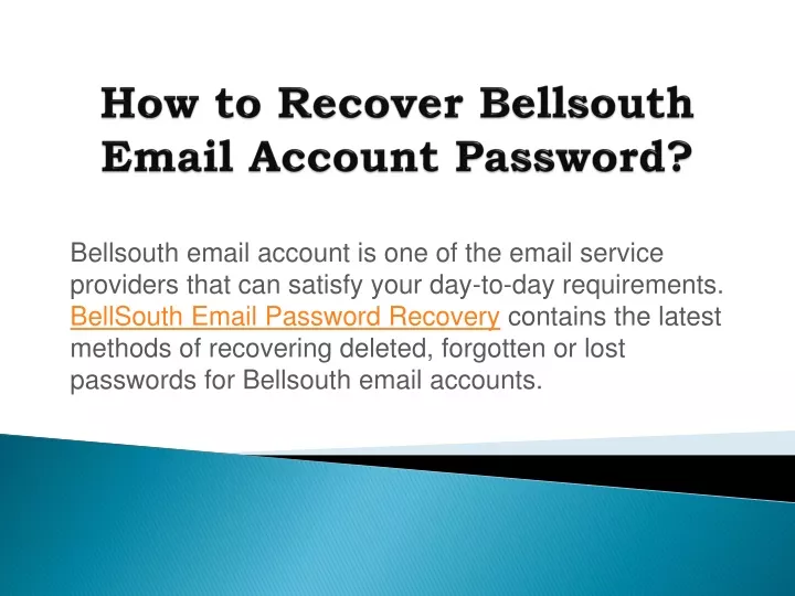 how to recover bellsouth email account password