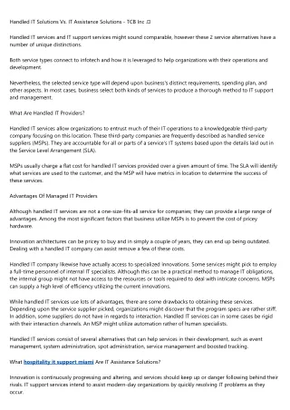 handled it solutions vs it assistance solutions