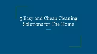 5 easy and cheap cleaning solutions for the home
