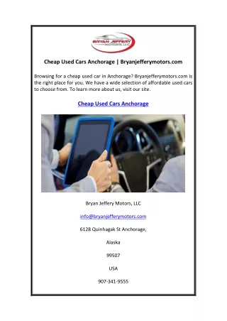 cheap used cars anchorage bryanjefferymotors com