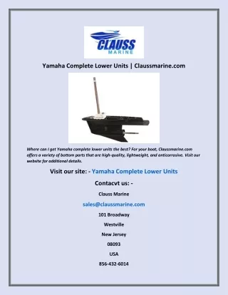 Yamaha Complete Lower Units  Claussmarine com