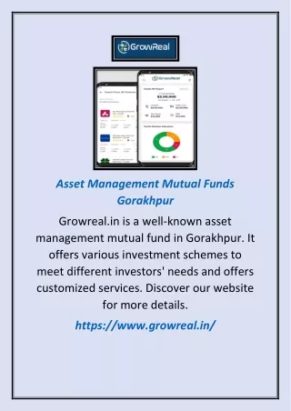 Asset Management Mutual Funds Gorakhpur | Growreal.in