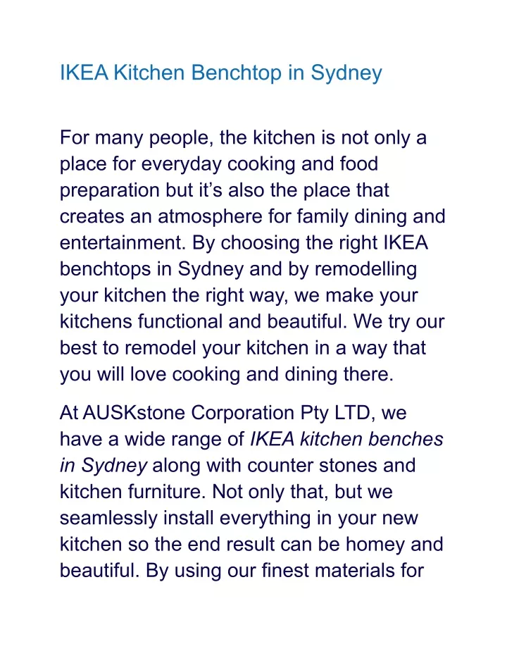 ikea kitchen benchtop in sydney