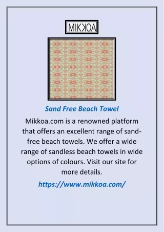 Sand Free Beach Towel | Mikkoa.com