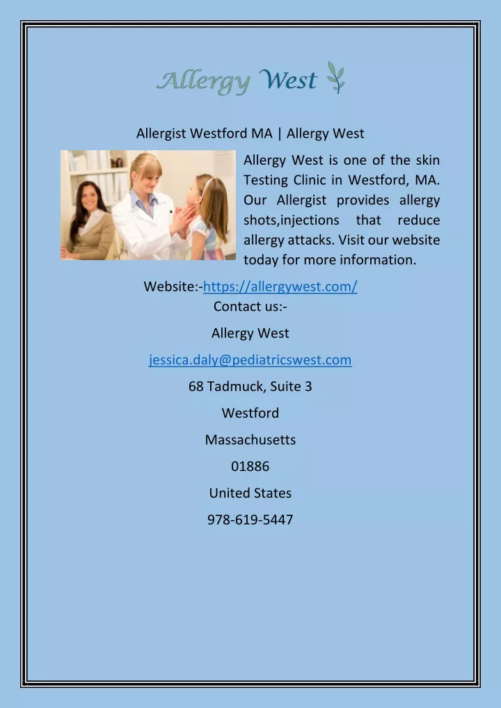 allergist westford ma allergy west