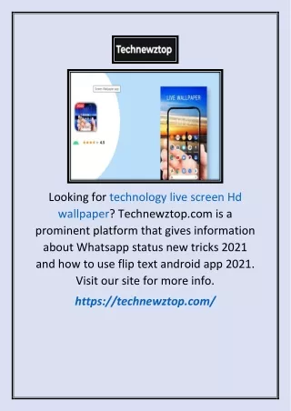 Technology Live Screen Hd Wallpaper | Technewztop.com