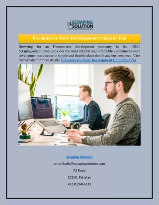 e commerce store development company usa