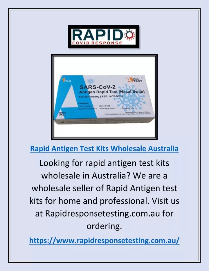 rapid antigen test kits wholesale australia