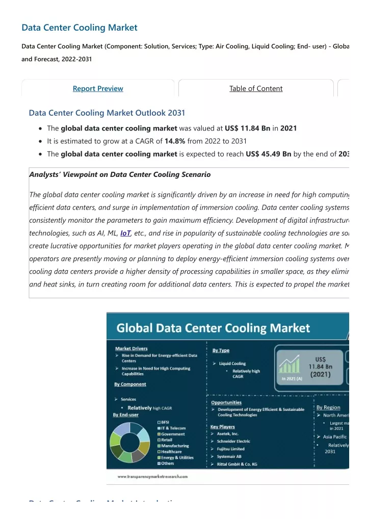 data center cooling market