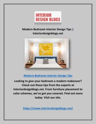 Modern Bedroom Interior Design Tips | Interiordesignblogs.net