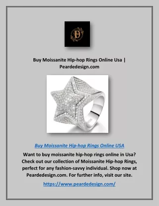 Buy Moissanite Hip-hop Rings Online Usa | Peardedesign.com