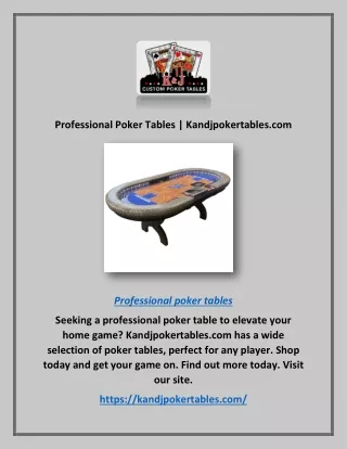 professional poker tables kandjpokertables com