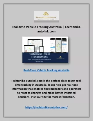 Real-time Vehicle Tracking Australia | Techtonika-autolink.com