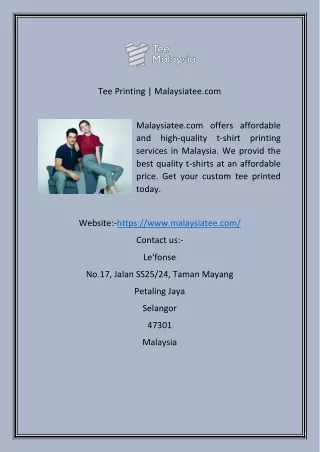 Tee Printing  Malaysiatee