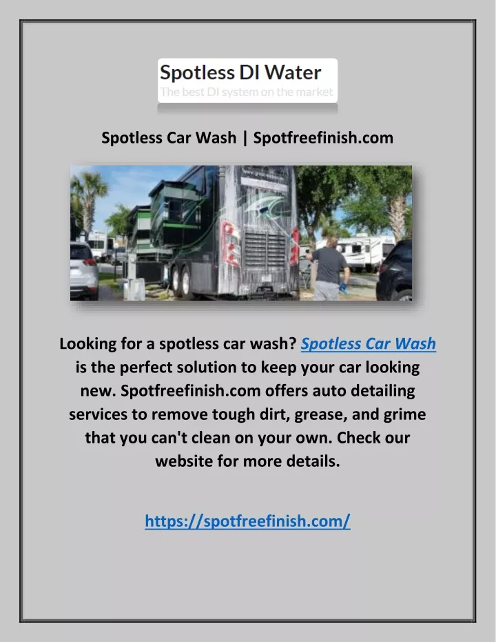 spotless car wash spotfreefinish com