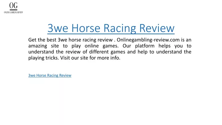 3we horse racing review