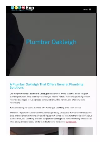Plumber Oakleigh