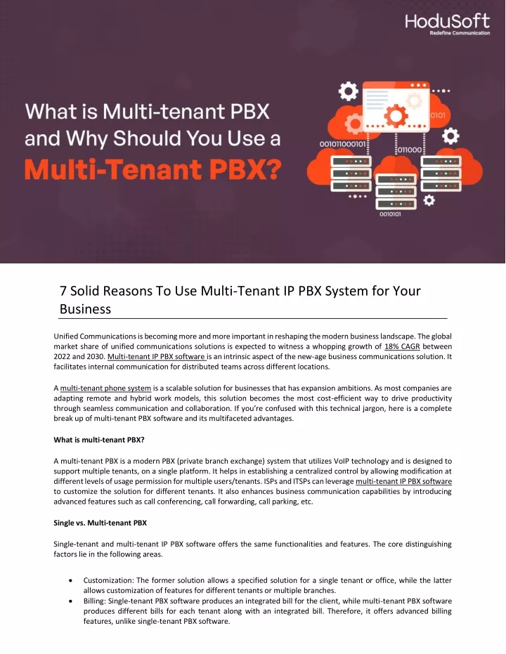 7 solid reasons to use multi tenant ip pbx system