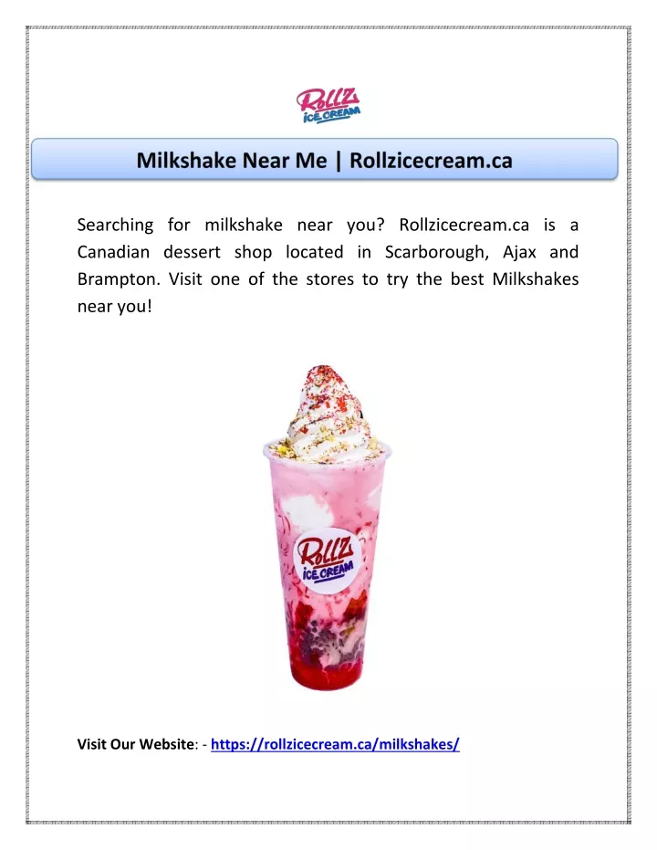 searching for milkshake near you rollzicecream