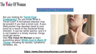 Tonsil Cyst Treatments