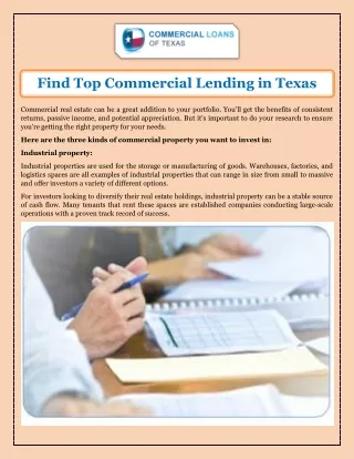 Find Top Commercial Lending in Texas