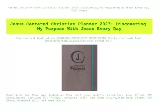 EPUB$ Jesus-Centered Christian Planner 2023 Discovering My Purpose With Jesus Every Day Full Pages
