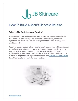 How To Build A Men's Skincare Routine