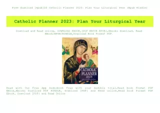 Free download [epub]$$ Catholic Planner 2023 Plan Your Liturgical Year (Epub Kindle)