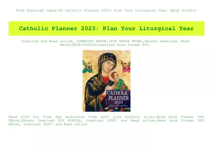 free download epub catholic planner 2023 plan