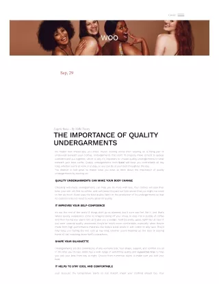 THE IMPORTANCE OF QUALITY UNDERGARMENTS