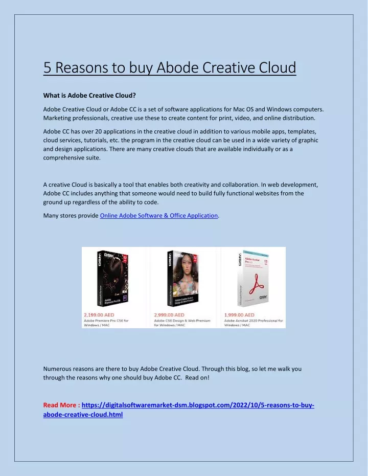 5 reasons to buy abode creative cloud